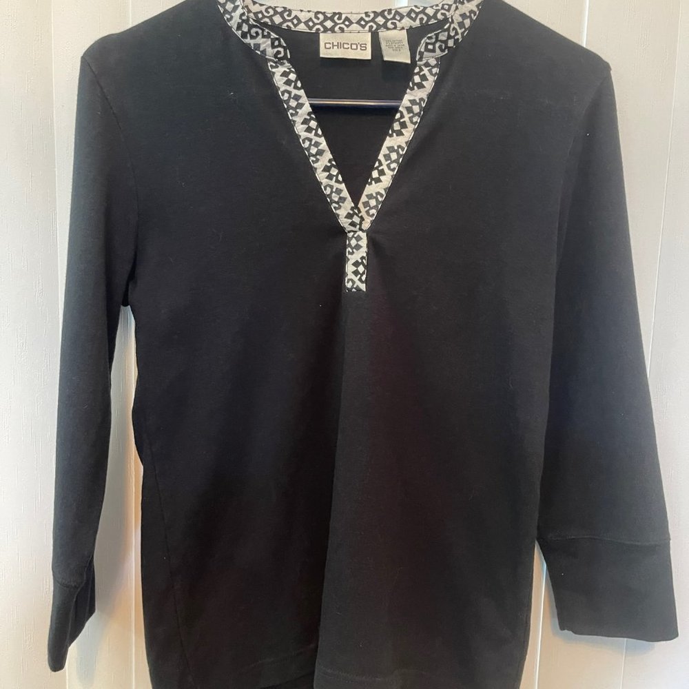 Chico's Black T-Shirt  Size 0